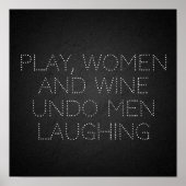 Speel vrouwen en wijn minimalistisch grijs poster (Voorkant)