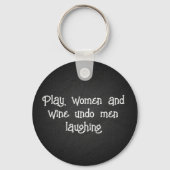 Speel vrouwen en wijn minimalistisch grijs sleutelhanger (Voorkant)