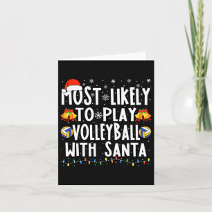Speel waarschijnlijk volleybal met Santa Christmas Kaart