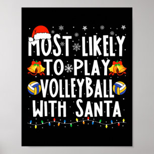 Speel waarschijnlijk volleybal met Santa Christmas Poster