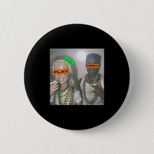 Speel wat Boosie Mardi Gras kralen New Orleans Ronde Button 5,7 Cm