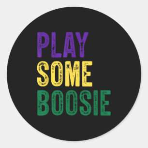 Speel wat boosie mardi gras kralen new orleans ronde sticker