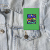 Speel, Win, Herhaal Gaming Grafische T-Shirt Button (Insitu)