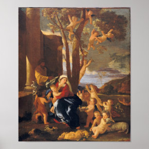 Speelafspraak bij het huis van baby Jezus met enge Poster