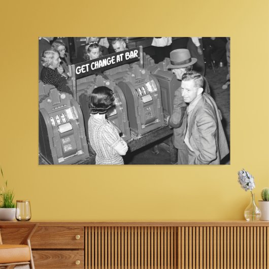 speelautomaten - Las Vegas 1940 Canvas Afdruk (Insitu (Woonkamer))