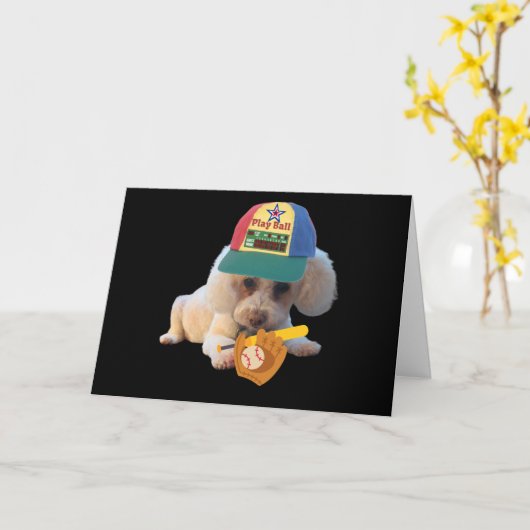 Speelbalpoedel Wenskaart Kaart (Gele Bloem)