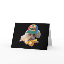 Speelbalpoedel Wenskaart