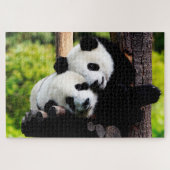 Speelbare Baby Pandas, Jigzaag Puzzle Legpuzzel (Horizontaal)