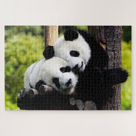 Speelbare Baby Pandas, Jigzaag Puzzle Legpuzzel (Horizontaal)