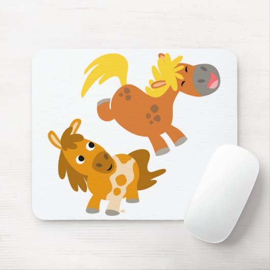 Speelbare Cartoon Ponies Mousepad Muismat (Met muis)