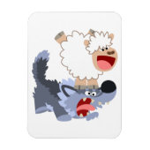 Speelbare Cartoon schaap en Wolf Flexible Magnet Magneet (Verticaal)
