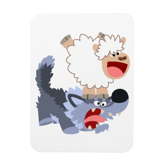 Speelbare Cartoon schaap en Wolf Flexible Magnet Magneet (Verticaal)