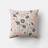 Speelbare gesleepte bloemen roze roze met Initiaal Kussen (Achterkant)