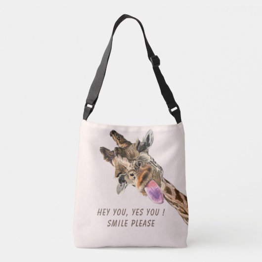 Speelbare Giraffe met Tongue Out Crossbody Bag Crossbody Tas (Achterkant)