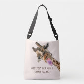 Speelbare Giraffe met Tongue Out Crossbody Bag Crossbody Tas (Voorkant)