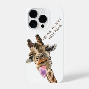 Speelbare Giraffe met Tongue Out Funny iPhone 14 Plus Hoesje