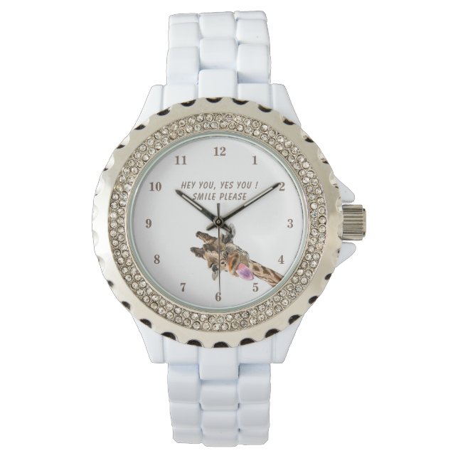 Speelbare Giraffe Tongue Let op glimlach - Jouw te Horloge (Voorkant)