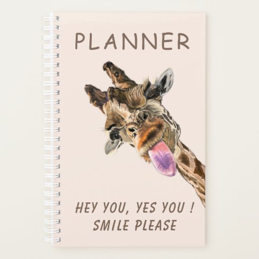Speelbare Giraffe Tongue Out Planner - Lach (Voorkant)