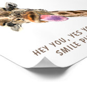 Speelbare Giraffe Tongue Out Poster - glimlachen (Hoek)