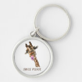 Speelbare Giraffe Tongue Out Sleutelhanger - gliml (Voorkant)