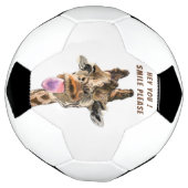Speelbare Giraffe Tongue Out Voetbal Smile (Gedraaid)