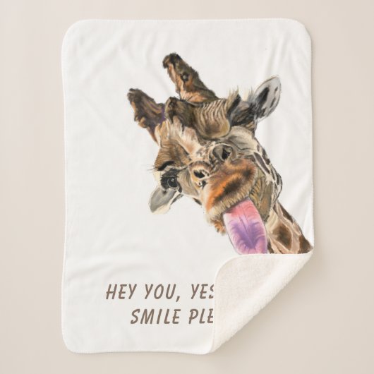 Speelbare Giraffe Tongue uit Sherpa Blanket - glim Sherpa Deken (Voorkant)