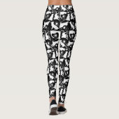 Speelbare katten en witte zilhouetten leggings (Achterkant)