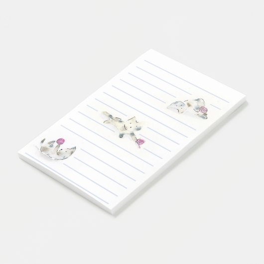 Speelbare katten post-it® notes (Schuin)
