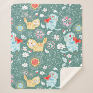 Speelbare katten sherpa deken