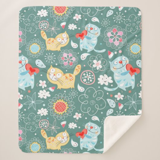 Speelbare katten sherpa deken (Voorkant)