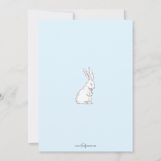 Speelbare  kinderen, paashaas, kippen feestdagenkaart (Achterkant)