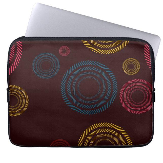 Speelbare, kleurrijke, trendy, koele gestreepte ci laptop sleeve (Voorkant)