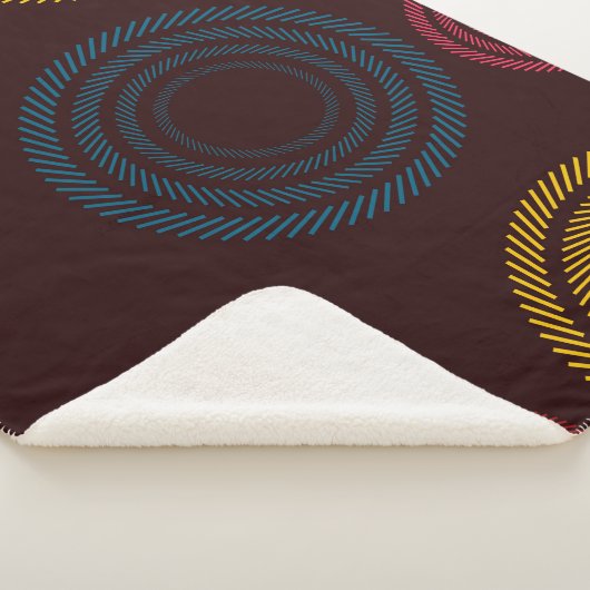 Speelbare, kleurrijke, trendy, koele gestreepte ci sherpa deken (3/4)