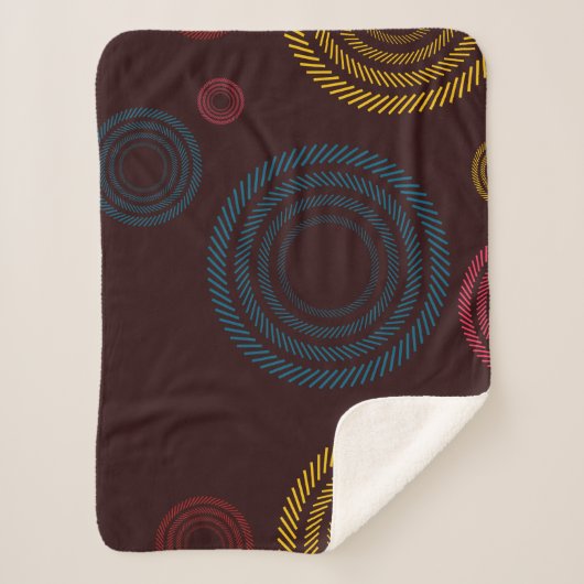 Speelbare, kleurrijke, trendy, koele gestreepte ci sherpa deken (Voorkant)