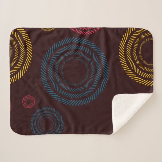 Speelbare, kleurrijke, trendy, koele gestreepte ci sherpa deken (Voorkant (horizontaal))