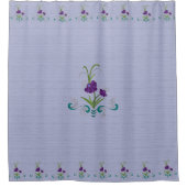 Speelbare Paarse ventilator met Blauwgroen zwenkvo Douchegordijn (Voorkant)