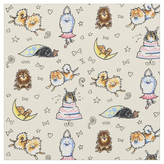 Speelbare Pomeranians Sand Stof (Close Up)