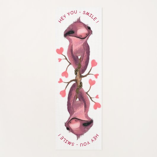 Speelbare Sloth Yoga Mat Smile - Jouw tekst - Colo (Voorkant)