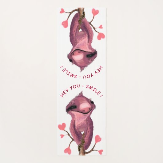 Speelbare Sloth Yoga Mat Smile - Jouw tekst - Colo (Achterkant)