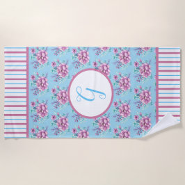 Speelbare strips en roze Bouquets Strandlaken