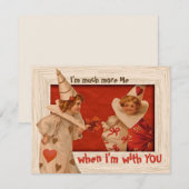 Speelbare Vintage Pierrot CC0662 Valentijn Feestdagenkaart (Voorkant / Achterkant)