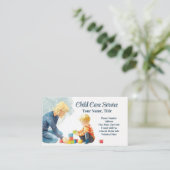 Speelblokken Leraar Babysitter Kinderopvang Therap Visitekaartje (Staand voorkant)