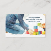 Speelblokken Leraar Babysitter Kinderopvang Therap Visitekaartje (Achterkant)