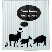 Speelbubbelen over grappige boerderijdieren douchegordijn (Voorkant)