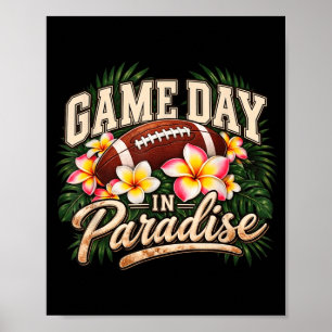 Speeldag in het paradijs tropisch voetbal poster