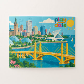 Speeldate kleur Milwaukee Kids-puzzel Legpuzzel