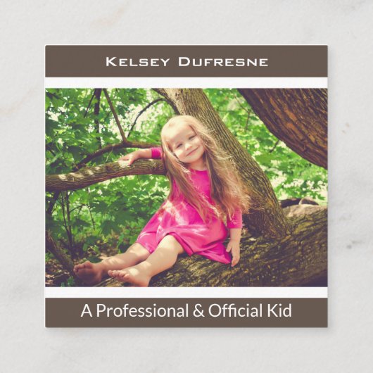 Speeldatum meisjes vierkante visitekaartje (Achterkant)