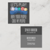 Speeldatum spelcontroller Childs Vierkante Visitekaartje (Voorkant / Achterkant)