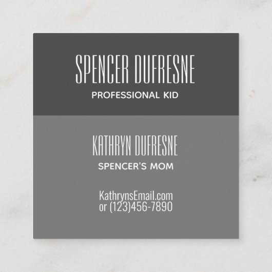 Speeldatum spelcontroller Childs Vierkante Visitekaartje (Achterkant)