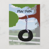 Speeldatum Tyre Swing Invitation Briefkaart (Voorkant)